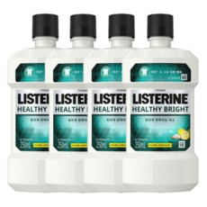 리스테린 헬씨 브라이트 250ml x 4개 구강청결제 구취제거 입냄새제거 소금 레몬 휴대용 미니