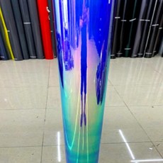 프리미엄 무지개 홀로그램 크롬 필름 광택 미러 레인보우 비닐 자, A.10cm x 135cm, 1개