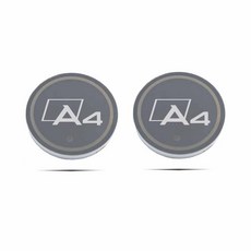 Audi A4 로고 USB 충전 분위기 RGB 라이트 미끄럼 방지 코스터 야광 자동차 물컵 LED 거치대 매트 2개, 2PCS