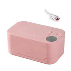 아기용 휴대용 물티슈 히터 USB 구동 온도 조절 가능 물티슈 디펜서 아기 워머, 4) 분홍색, 1개