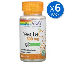 Solaray Reacta-C 솔라레이 리액타_C 500mg 60캡슐 6팩, 0.24lb