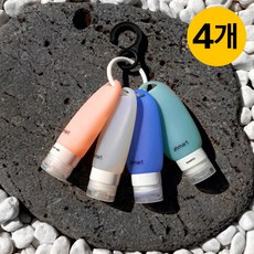 바우트 식품등급 친환경 실리콘 공병 고리 세트 샴푸통, 60ml, 4개 - 실리콘공병