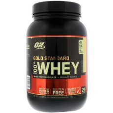 옵티멀 뉴트리션 골드 스탠다드 100 ％ 유청 바닐라 아이스크림 907g 2lb, One Size, One Color