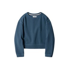 남자 여자 맨투맨 스웨트 셔츠 러프사이드 W Crewneck Cropped Shirt Blue