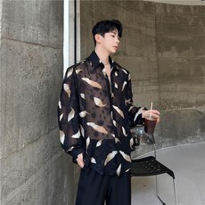 남자 가을 긴팔 셔츠 디자인 긴소매 간절기 주말룩 모던 공용 옷 남성 유니크 의류