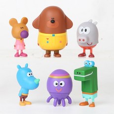 SanBeans 6pcs 헤이 Duggee 액션 피겨 장난감 공짜 배지(Colorful), 1개