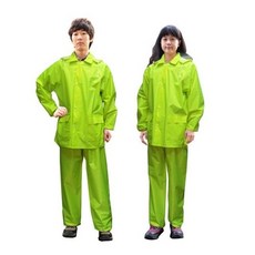 도도코스메틱 형광 상하 안전우의 남여공용 연두색 작업우비