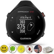 Garmin Approach G12 클립 온 골프 GPS 핸드헬드 레인지파인더 42000개 이상의 사전 탑재 코스 번들 5개의 볼 마커 및 1개의 마그넷 모자