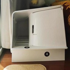 고양이 자동 화장실 냄새 제거 후드형 토끼 용품 배변, 고양이 화장실 + 스마트 악취 청정기, 1개