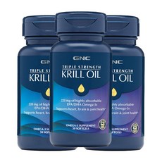 GNC [3개 SET] 트리플 스트랭스 크릴 오일 30정 (소프트젤) Triple Strength Krill Oil 30sgels, 1개