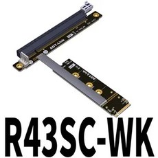 새로운 M.2 NVMe-PCIe 4.0x16 익스텐더 Gen4/3.0 라이저 어댑터 점퍼 BTC 마이닝 케이블 GPU GTX RTX 그래픽 비디오 카드 NVIDIA AMD, 12) 45cm - R43SC-WK