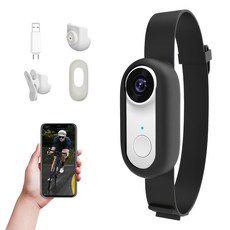 RUNDX WIFI 1080p 액션캠 초소형 브이로그 바디캠 펫캠, 화이트+32GB 메모리