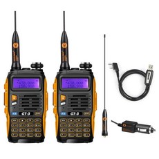 무전기 세트2 개 Baofeng GT-3 MarkII 듀얼 밴드 VHF / UHF 136-174 / 400-520MHz 햄 양방향 라디오 무전기, 02 United States