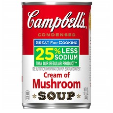 캠벨 스프 298g 6캔 크림 오브 머쉬룸 저염 Campbell's Condensed 25% Less Sodium Cream of Mushroom, 6개