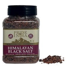 Pride Of India - Himalayan Black Salt - Coarse Grind 1 Pound (16oz) Jar - Kala Namak - Contains 84+, 1개