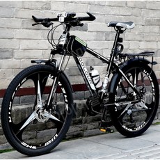 MTB 산악 자전거 입문용 출퇴근용 통학용 30단 로드 자전거 24인치 26인치, 21단, 스포크휠 블랙레드