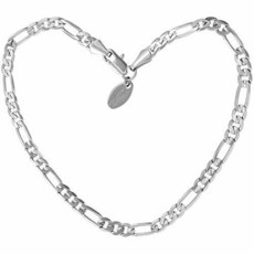 LIFETIME JEWELRY 4mm Figaro Chain Anklet for Women and Men 24k/74324