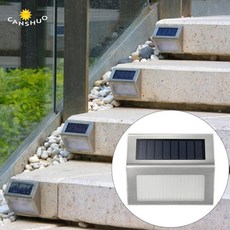 라미컴 해외배송 방수 10pcs 태양 광 발전 센서 벽 램프 3 LED 계단 조명 정원 단계 계단 데크 조명 램프 방수 야외 비상 조명, 하얀, 10 개