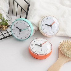타일 거울 흡착 무소음 분침포인트 생활방수 욕실시계, 아이보리, 1개