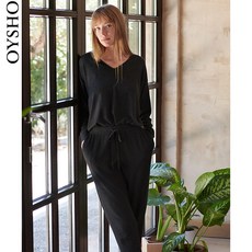 굿어브로드 블랙드팬츠 OYSHO 니트 심플 와이드 루즈핏 조거 실내 하의 잠옷바지 여추