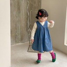 아기멜빵청치마