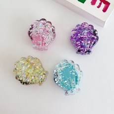 워터 글리터 조개 빗 컴팩트 패들 브러쉬 펄 선물 아동 빗