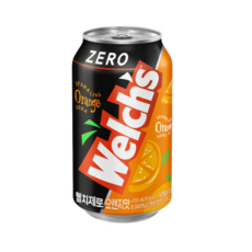 웰치스 제로 오렌지 캔, 355ml, 33개