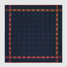 Gucci Bee pattern silk pocket square 407465 4G001 4075