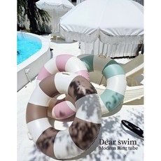 디어스윔 모던 원형 물놀이튜브, 성인용 대형 110cm, 1개, 크림민트 대형 크림민트110cm, 1개