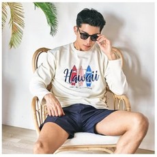  펀한커플 남성용 오버핏 루즈핏 래쉬가드 상의 + 하의 세트 AE4204 
