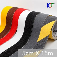  KCJ 미끄럼방지 논슬립 테이프 15m X 5cm, 블랙&옐로우 (15mX5cm), 1개 