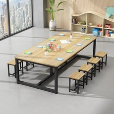 미술학원 책상 1000 수업용 넓은 데스크 유치원 공부방 과외 와이드 조립 초등학교, 6인용 160x100x74