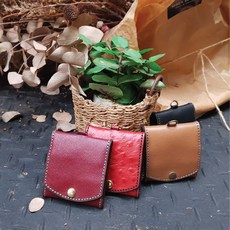 로스킨 사각동전지갑 반제품 DIY 수업용키트(소가죽) 가죽공예 DIY 패키지, 사피아노 카키