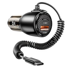 Toocki 110W PD3.0+QC3.0+Type-C 3 in 1 제2대 반투명 초고속 차량용 충전기, 블랙, TQ-CC39A 블랙, TQ-CC39A