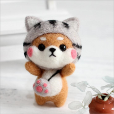 리리론스 DIY 양모 니들펠트 만들기 세트 펠트 패키지, 07 냥이 시바, 1세트