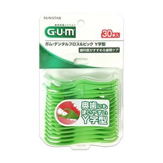 썬스타 [그린에버] 일본 G.U.M 어금니용 Y치실 30개입 일회용 치간칫솔, 1개, 30개