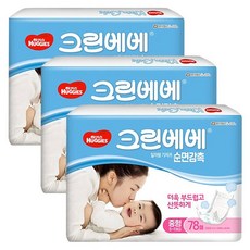하기스 크린베베 일자형 기저귀 중형 78P X 3팩 한박스