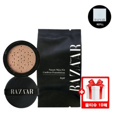 하퍼스바자 스마트 스킨핏 스타 쿠션 파운데이션 리필 15g(SPF50+) + 자사로고 물티슈, 리필 23호 +  자사로고 물티슈
