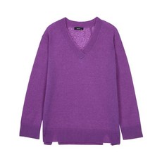 헤지스 여성 19FW 바이올렛 단색 울캐시미어혼방 니트 HSSW9D807V2