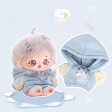 10cm 15cm 20cm 아이돌 인형옷 후드 오버사이즈 솜 인형 옷, 블루 - 강아지