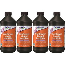 나우푸드 고흡수 해바라기 선플라워 리퀴드 레시틴 액상 액체, 473ml, 4개