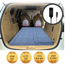 한일 DC 12V 전기매트 스마트 탄소 온열 매트 차박 캠핑 차량용 전기장판 2인용, 120x190 (2인용), 그레이