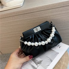 여성백 2172호 플리츠 미니백 여명원 겨드랑이 백 엘레강스 선녀 진주 체인 숄더백Z