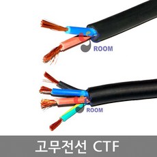 고무전선 CTF / 0.75SQ 1SQ 1.5SQ 2.5SQ / 2C 3C 4C / 고무재질 부드러운 연선 / 고무코드 합성고무전선 / M당 판매, 2.5SQ 3C, 1개