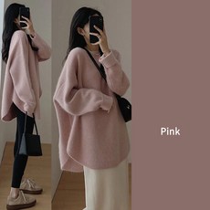 여성 인산부 니트 스웨터 캐주얼 가을 겨울 상의 레깅스 루즈핏 풀오버 긴팔티 기질 심플 임부복 니트 스웨터 ZZL