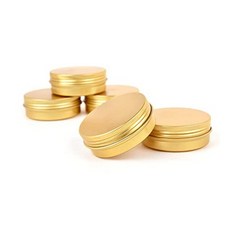 캔들 용기 디퓨저 50Pcs 골드 알루미늄 깡통 나사 탑 화장품 샘플 용기 빈 여행 캔들 항아리 뚜껑이있는 둥근 강철 상자 도매, 5g --- 26mm x 15mm, 금, 금속 알루미늄