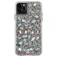 Case-Mate - Karat - Case for iPhone 11 Pro - Real Mother of Pearl & Silver Eleme