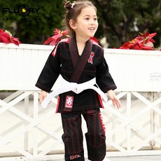 태권도도복 주짓수 FLUORY Fire Base 브라질 Jiu-Jitsu 유니폼 여성 귀여운 자수 BJJ GI 유도 유니폼 전문 훈련 유니폼 태권도 동복 도복
