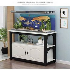 수조 서랍장 어항 선반 테이블 받침대 책상 코너, 블랙 프레임 화이트, 1개