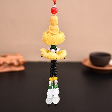 한현 차량용 행운 소원성취 불교 연꽃 재물운 사고방지 룸미러걸이, 1개, 스님